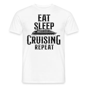 Vacances en bateau de croisière Manger dormir - T-shirt homme - blanc - Devant - AI Model Male 178 dark (178cm)