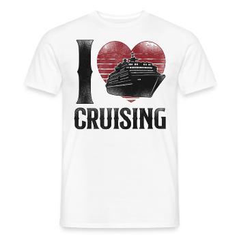 Bateau de croisière Vacances Coeur Vintage - T-shirt homme - blanc - Devant - AI Model Male 178 dark (178cm)