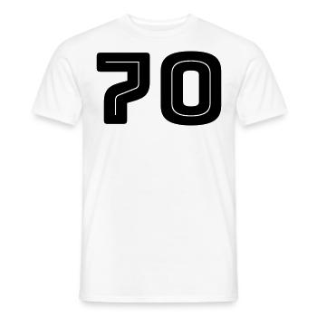 Zahl 70 - Geburtstag - Trikotnummer - Männer T-Shirt - Weiß - Vorne - AI Model Male 178 dark (178cm)