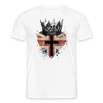 Royaume-Uni Queen England Flag Crowns Shirt - T-shirt homme - blanc - Devant - AI Model Male 178 dark (178cm)