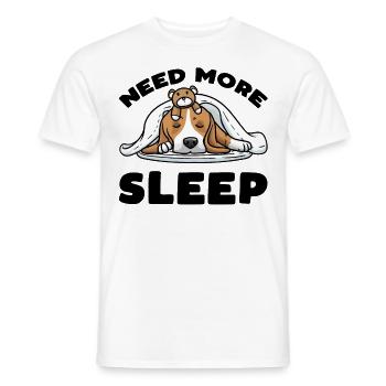 Beagle dog Sleeping with cuddly toy - Men's T-Shirt - white - Front - AI Model Male 178 dark (178cm)