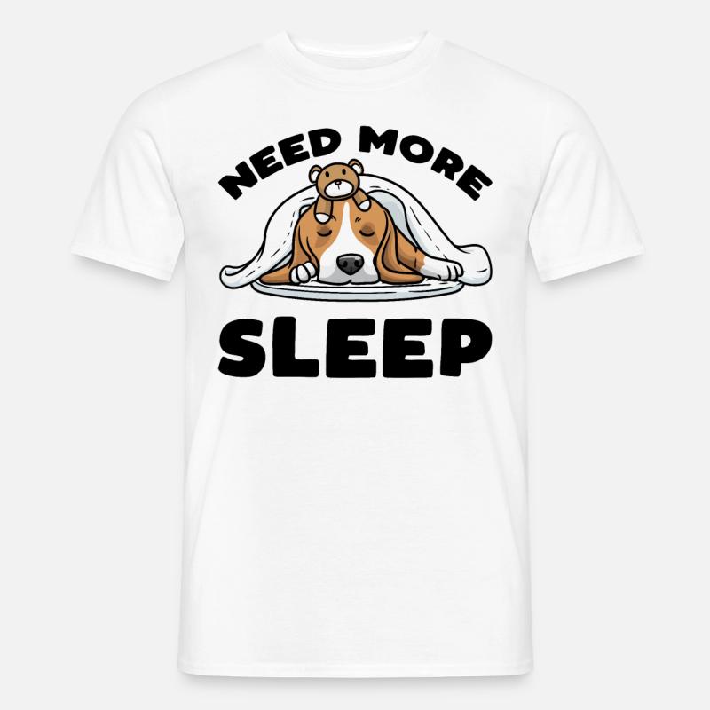 Beagle chien Dormir avec un doudou - T-shirt homme - blanc