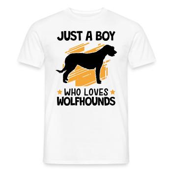 Garçon le lévrier irlandais aime Wolfhound - T-shirt homme - blanc - Devant - AI Model Male 178 dark (178cm)
