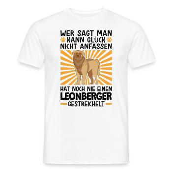 Leonberger streicheln deutscher Wachhund - Männer T-Shirt - Weiß - Vorne - AI Model Male 178 dark (178cm)