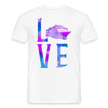 Cruise Ship Vacation Watercolor - Men's T-Shirt - white - Front - AI Model Male 178 dark (178cm)