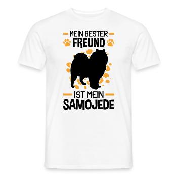 Mein Samojede ist mein bester Freund Samojede - Männer T-Shirt - Weiß - Vorne - AI Model Male 178 dark (178cm)