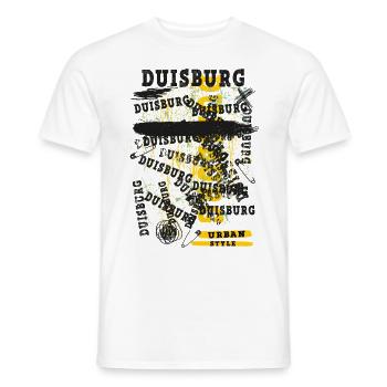 Duisburg Germany City Skyline Home Love - Men's T-Shirt - white - Front - AI Model Male 178 dark (178cm)