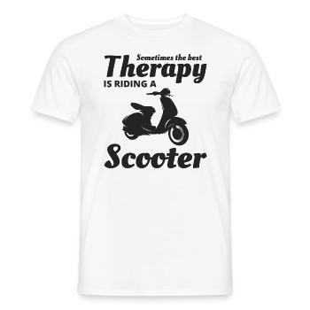 Scooter Rider Scootering Motorcycle Racer Ride - Men's T-Shirt - white - Front - AI Model Male 178 dark (178cm)