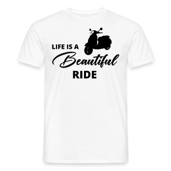 Scooter Rider Scootering Motorcycle Racer Ride - Men's T-Shirt - white - Front - AI Model Male 178 dark (178cm)