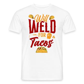 Welder Welding Taco Will Weld For - Männer T-Shirt - Weiß - Vorne - AI Model Male 178 dark (178cm)