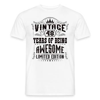 48 Years Of Being Awesome 48 Geburtstag 48 Jahre - Männer T-Shirt - Weiß - Vorne - AI Model Male 178 dark (178cm)