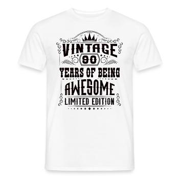 90 Years Of Being Awesome 90 Birthday 90 Years - Men's T-Shirt - white - Front - AI Model Male 178 dark (178cm)