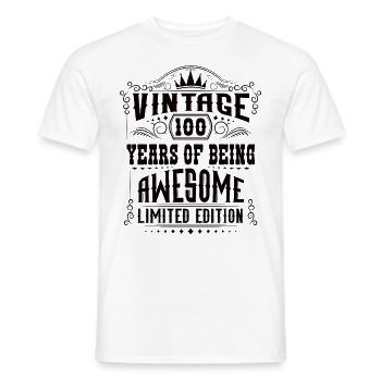 100 Years Of Being Awesome 100 Geburtstag 100 - Männer T-Shirt - Weiß - Vorne - AI Model Male 178 dark (178cm)