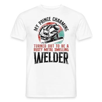 Soudeur Soudage Girlfriend Vintage - T-shirt homme - blanc - Devant - AI Model Male 178 dark (178cm)
