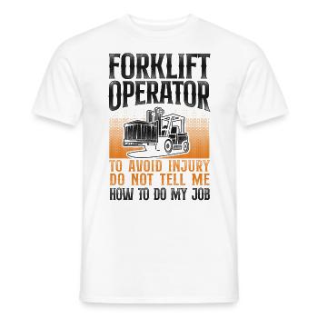 Certified Forklift Truck Operator - Men's T-Shirt - white - Front - AI Model Male 178 dark (178cm)