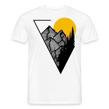 Geometric Mountains in Triangle for Mountaineers - Men's T-Shirt - white - Front - AI Model Male 178 dark (178cm)