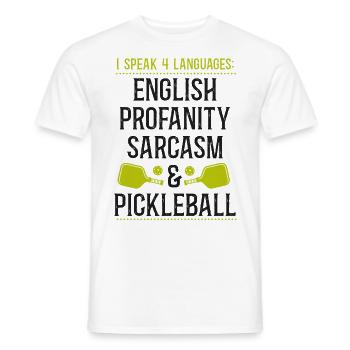 Pickleball I Speak 4 Languages - Men's T-Shirt - white - Front - AI Model Male 178 dark (178cm)