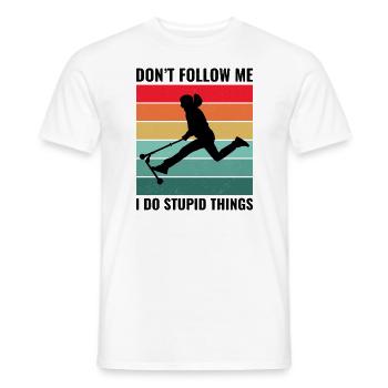 Stunt Scooter Freestyle Scootern Fahren - Männer T-Shirt - Weiß - Vorne - AI Model Male 178 dark (178cm)