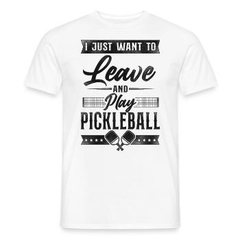 Pickleball I Just Want To Leave - Männer T-Shirt - Weiß - Vorne - AI Model Male 178 dark (178cm)