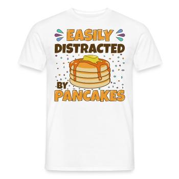 Easily Distracted By Pancakes Pancake Gift Idea - Men's T-Shirt - white - Front - AI Model Male 178 dark (178cm)