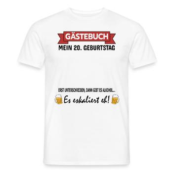 20 Geburtstag Junge Mädchen Party Gästebuch Lustig - Männer T-Shirt - Weiß - Vorne - AI Model Male 178 dark (178cm)