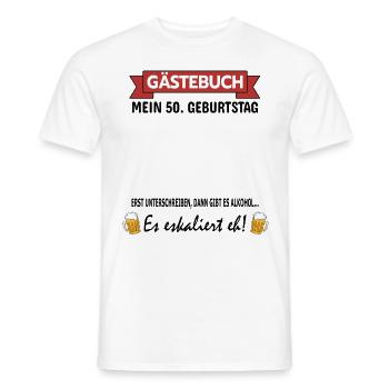 50 Geburtstag Junge Mädchen Party Gästebuch Lustig - Männer T-Shirt - Weiß - Vorne - AI Model Male 178 dark (178cm)