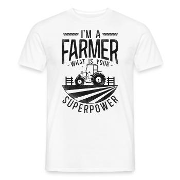 Farming Farmer Tractor Vintage I'm - Men's T-Shirt - white - Front - AI Model Male 178 dark (178cm)
