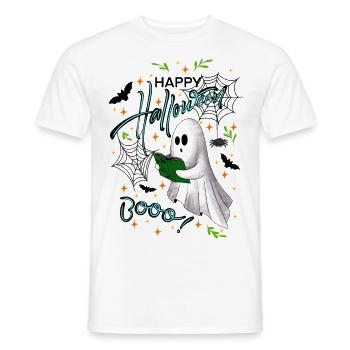 Joyeux fantôme d’Halloween - T-shirt homme - blanc - Devant - AI Model Male 178 dark (178cm)