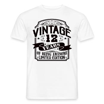 Birthday Vintage 12 Years Limited Edition - Men's T-Shirt - white - Front - AI Model Male 178 dark (178cm)