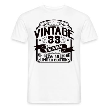 Vintage 33 ans d’être génial 33 anniversaire - T-shirt homme - blanc - Devant - AI Model Male 178 dark (178cm)