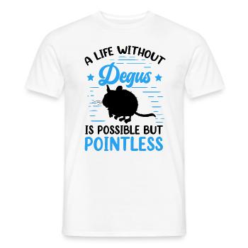 Life without Degu Chilean rodent Degu - Men's T-Shirt - white - Front - AI Model Male 178 dark (178cm)