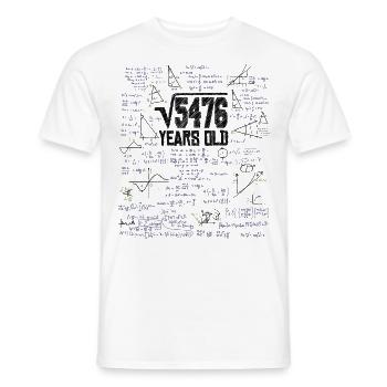 Square Root of 5476 Math Nerd 74th Birthday - Men's T-Shirt - white - Front - AI Model Male 178 dark (178cm)