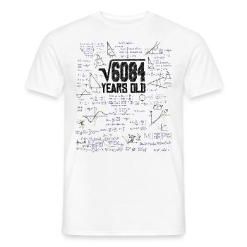Square Root of 6084 Math Nerd 78th Birthday - Men's T-Shirt - white - Front - AI Model Male 178 dark (178cm)