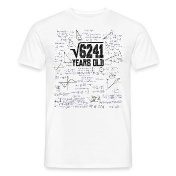 Square Root of 6241 Math Nerd 79th Birthday - Men's T-Shirt - white - Front - AI Model Male 178 dark (178cm)