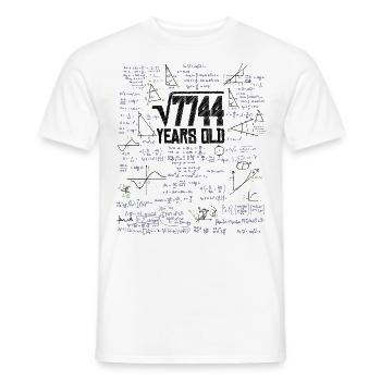Square Root of 7744 Math Nerd 88th Birthday - Men's T-Shirt - white - Front - AI Model Male 178 dark (178cm)