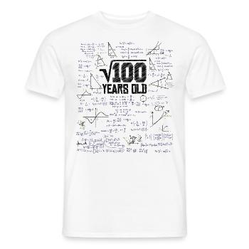 Square root of 100 math nerd 10th birthday - Men's T-Shirt - white - Front - AI Model Male 178 dark (178cm)
