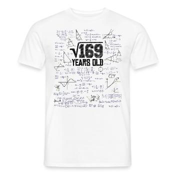 Racine carrée de 169 Math Nerd 13e anniversaire - T-shirt homme - blanc - Devant - AI Model Male 178 dark (178cm)