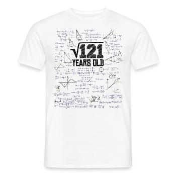 Racine carrée de 121 Math Nerd 11e anniversaire - T-shirt homme - blanc - Devant - AI Model Male 178 dark (178cm)