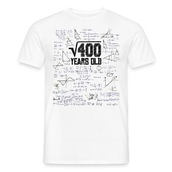 Racine carrée de 400 math nerd 20e anniversaire - T-shirt homme - blanc - Devant - AI Model Male 178 dark (178cm)