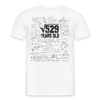 Square root of 529 math nerd 23rd birthday - Men's T-Shirt - white - Front - AI Model Male 178 dark (178cm)