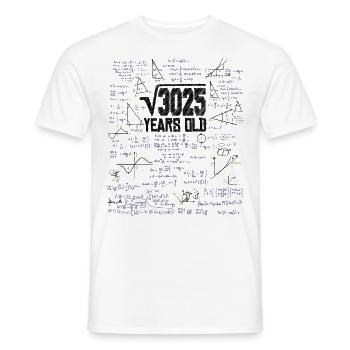 Square Root of 3024 Math Nerd 55th Birthday - Men's T-Shirt - white - Front - AI Model Male 178 dark (178cm)