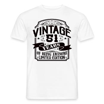Vintage 51 Years of Being Awesome 51 Birthday - Men's T-Shirt - white - Front - AI Model Male 178 dark (178cm)