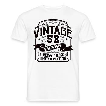 Vintage 52 Years of Being Awesome 52 Birthday - Men's T-Shirt - white - Front - AI Model Male 178 dark (178cm)