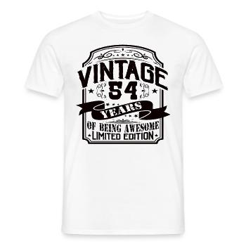 Vintage 54 Years of Being Awesome 54 Birthday - Men's T-Shirt - white - Front - AI Model Male 178 dark (178cm)