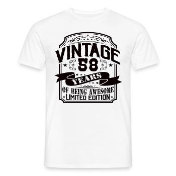 Vintage 58 Years of Being Awesome 58 Birthday - Men's T-Shirt - white - Front - AI Model Male 178 dark (178cm)