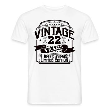 Vintage 22 Years of Being Awesome 22 Birthday - Men's T-Shirt - white - Front - AI Model Male 178 dark (178cm)