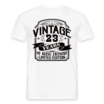 Vintage 23 Years of Being Awesome 23 Birthday - Men's T-Shirt - white - Front - AI Model Male 178 dark (178cm)