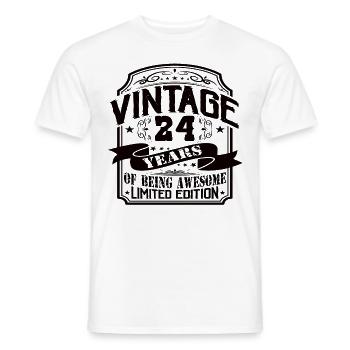 Vintage 24 ans d’être génial 24 anniversaire - T-shirt homme - blanc - Devant - AI Model Male 178 dark (178cm)