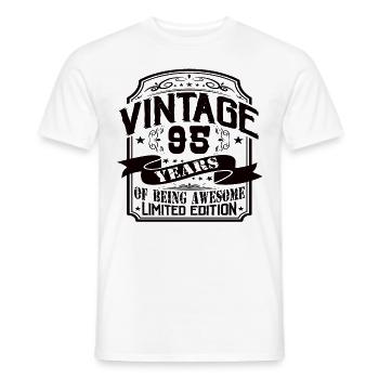Vintage 95 Years of Being Awesome 95 Birthday - Men's T-Shirt - white - Front - AI Model Male 178 dark (178cm)