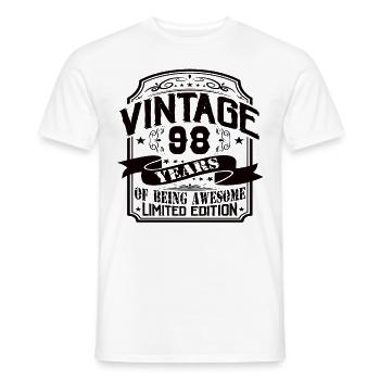 Vintage 98 Years of Being Awesome 98 Birthday - Men's T-Shirt - white - Front - AI Model Male 178 dark (178cm)